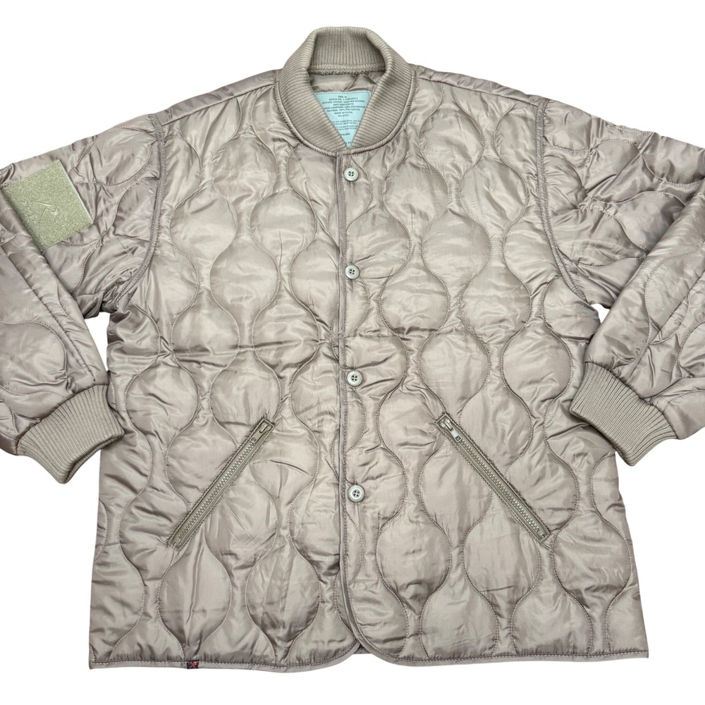 Rothco Quilted Woobie Jacket Mens Medium Khaki Green Military Tactical Bomber M